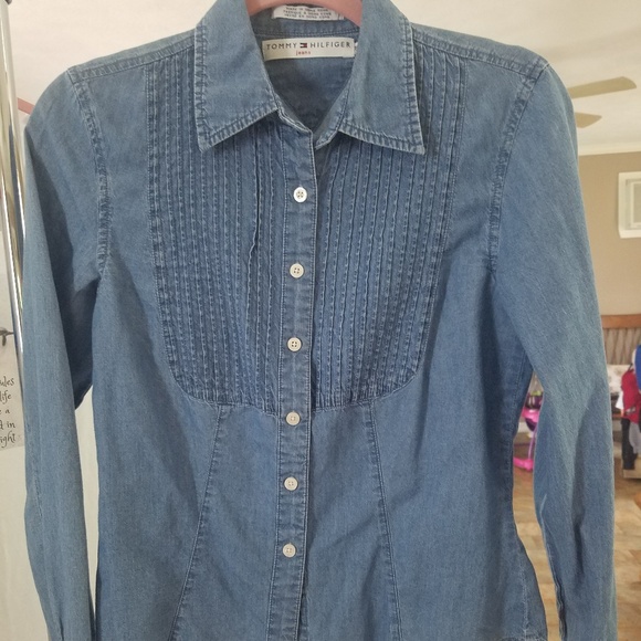 Tommy Hilfiger Tops - Small Tommy Hilfiger Denim Long Sleeve Button Up
